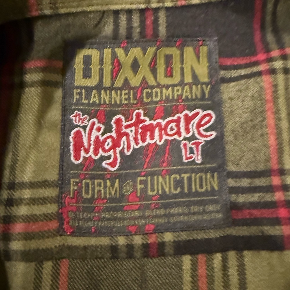 DIXXON The Nightmare LT Plaid Flannel in Olive and Red